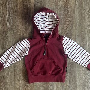 Little Bipsy Maroon and White Striped Kids Hoodie